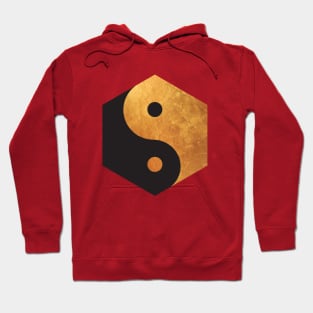 Yin Yang Zen Meditation Yoga Gold Black Hoodie